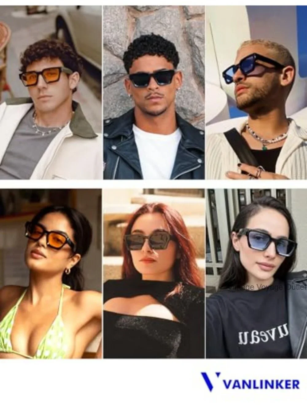 Chunky Retro Square Sunglasses UV400 Protection Unisex Driving Hiking